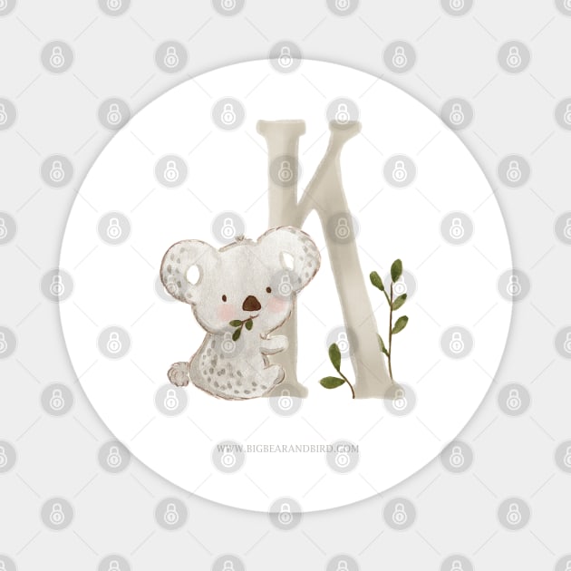 K for Koala Magnet by Big Bear and Bird